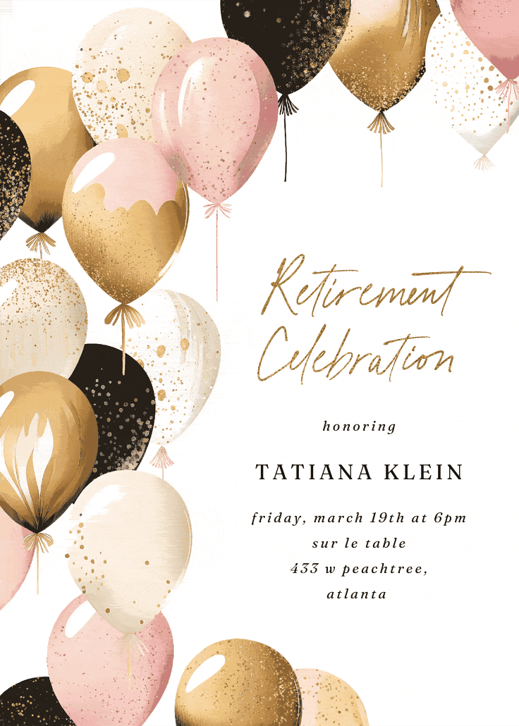 Up, up, and away - retirement & farewell party invitation